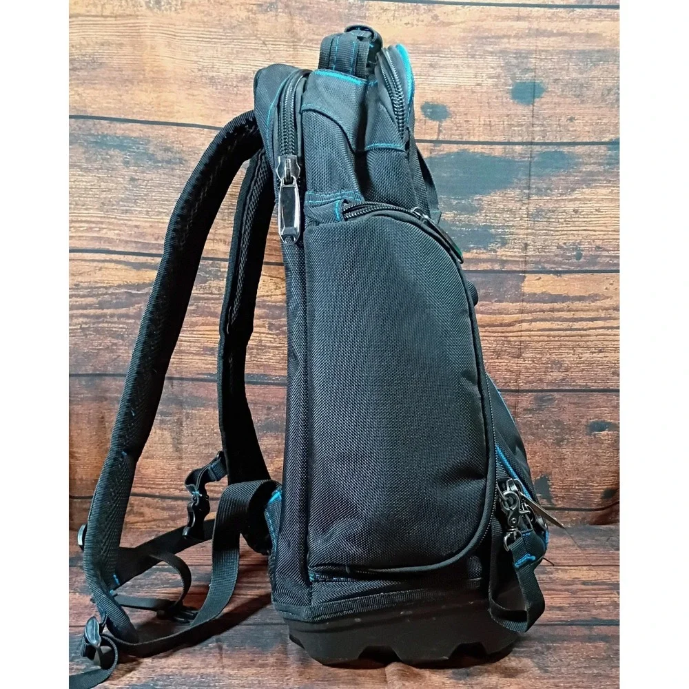 Kobalt Heavy Duty Tool Backpack Black Blue Molded Base Multi Pocket Organizer